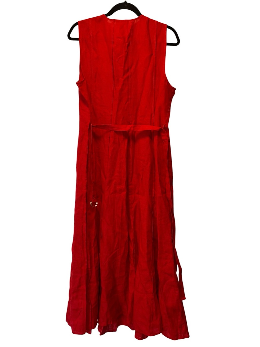 J Crew Seamed Linen Dress with Removable Belt in Red Arroyo Size Large NWT - Picture 8 of 16